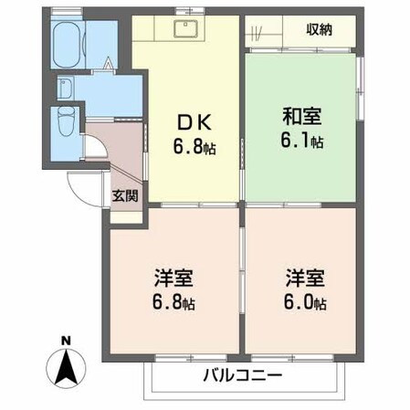 グランシード星岡Ａ・Ｂ・の物件間取画像